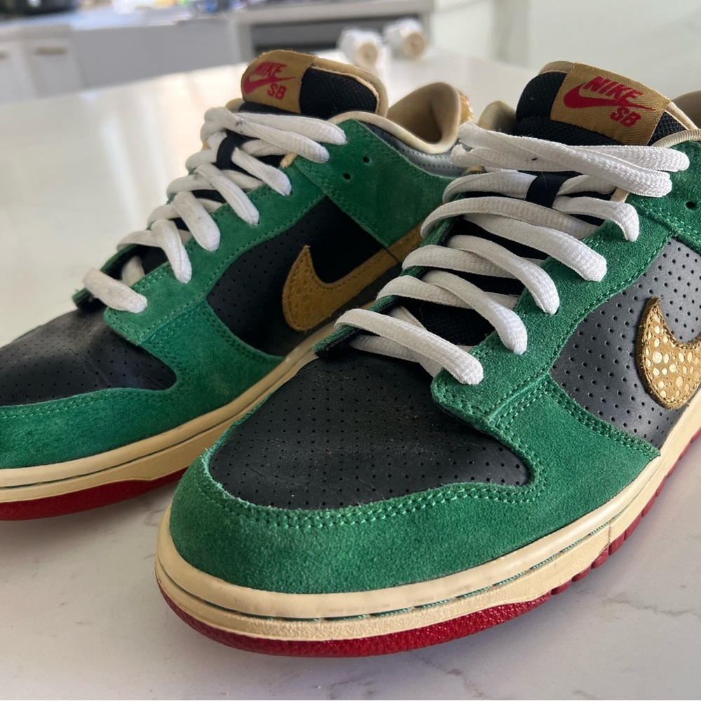 Nike SB Dunk Low Green and Black with Gold Accents (Miller High Life)